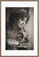 20 X 30 Poster Frame Solid Walnut Wood Picture Frame with HD Tempered Glass