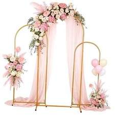 Gold Metal Arch Backdrop Stand Set of 3, 6FT 5FT 4FT Balloon Arch Stand