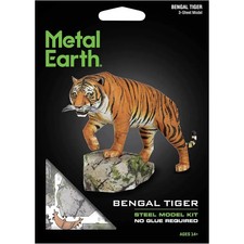 Bengal Tiger Figure Model Kit Steel, Moderate Difficulty - Fascinations - Meta