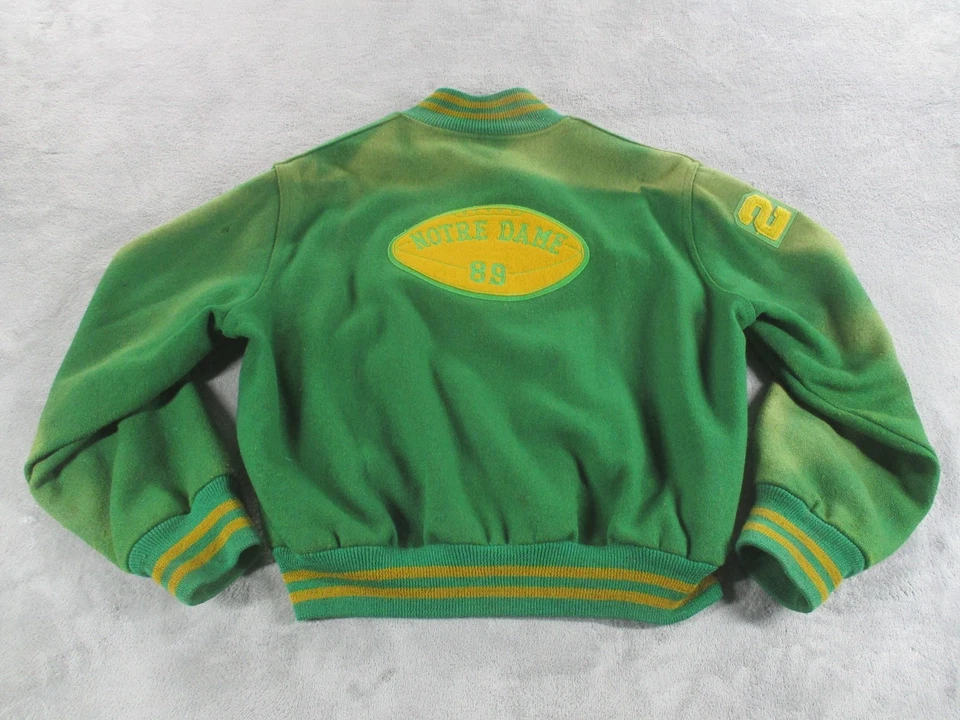 Chaqueta Universitaria De Colección Años 50 Notre Dame Fútbol XL Lana Letterman Jimmy 21 Envejecida Foto 2 de 4