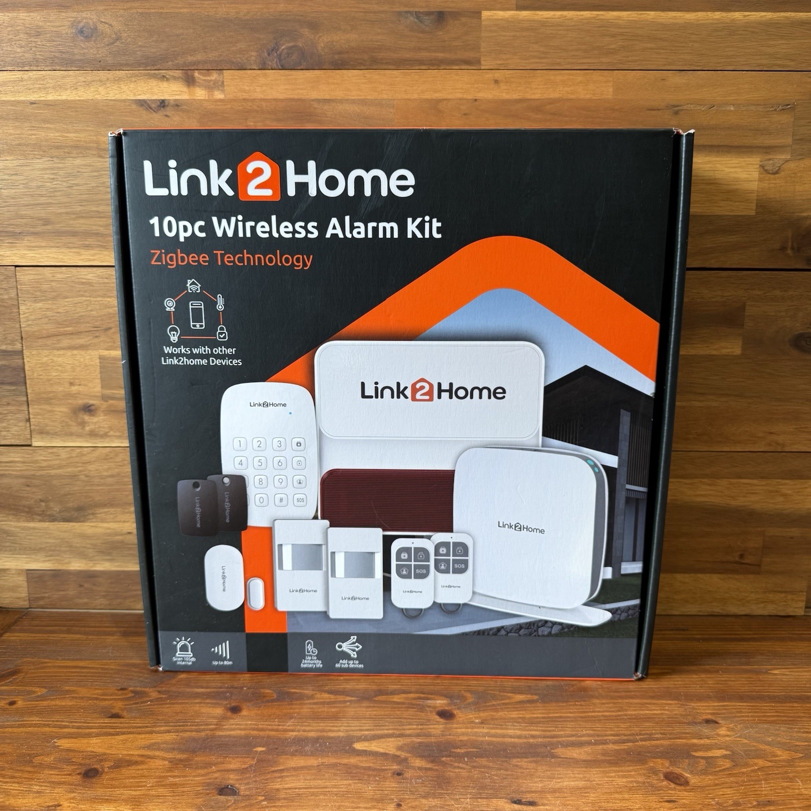 Link2Home Secure Wi-Fi Zigbee Smart Wireless Home Alarm Kit 10 Pieces New