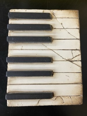 SID DICKENS T-45 PIANO KEYS Distressed Memory Block Tile Wall Art- Retired