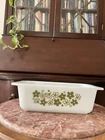 Vintage Pyrex #913 Spring Blossom Green Crazy Daisy Bread Loaf Pan 8.5"x4.5"