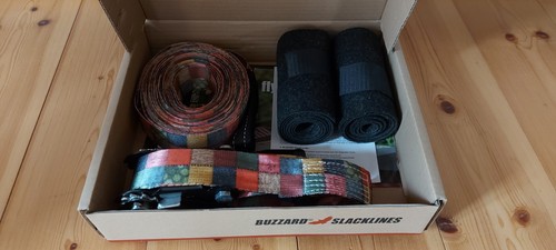 Buzzard Patchwork Slackline - Set , 15 Meter / Wie neu !