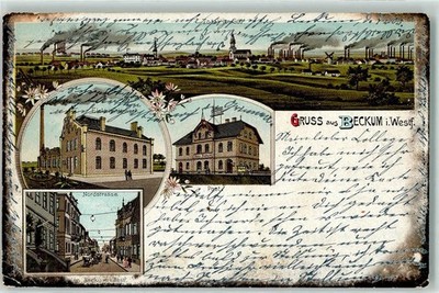 13606047 - 4720 Beckum Elektrizitaetswerk Post Nordstrasse Lithograph 1903