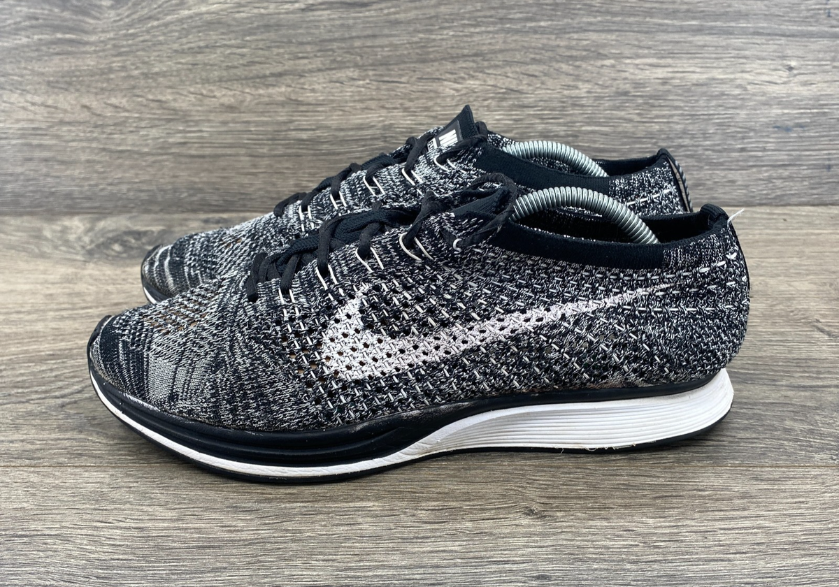 Nike Flyknit Racer Oreo Trainer Sneakers Shoes Men's Size Black  526628-012