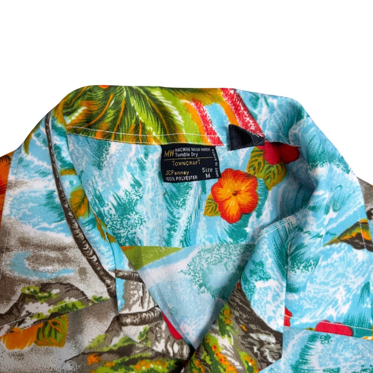Vintage 70s JC Penney Towncraft Hawaiian Shirt Mens M Aloha Floral