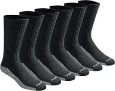 Dickies Men's Dri-tech Moisture Control Crew Socks Multipack Black Size 6.0