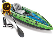 Inflatable Kayak Set with Paddles Pump Adjustable Seat Skeg Cargo Net PVC