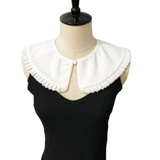 White Lapel Choker for Lady Girl Shawl Collar Detachable Lapel for Lady