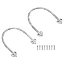 2Pcs Armored Door Cord Set 16" Length 0.4" OD Door Wire Conduit, Silver