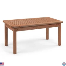 VINGLI 35" Rustic Outdoor Coffee Table - Durable Cedar Wood, Weather-Resistant