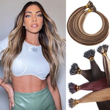 THICK Nano Ring Tip Russian 100% Remy Human Hair Extensions Nano Beads Loop Long
