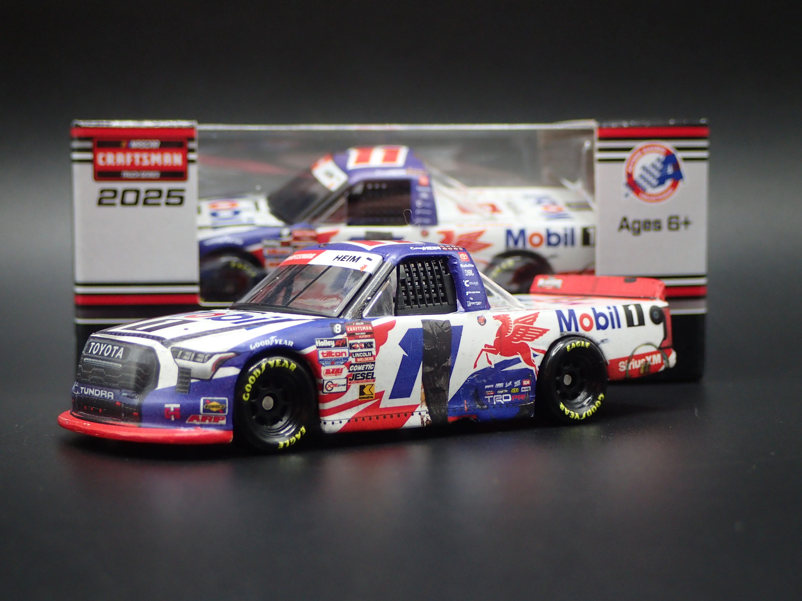 2025 25 TOYOTA TUNDRA 11 COREY HEIM NASCAR TRUCK MOBIL 1 1:64 SCALE DIECAST CAR