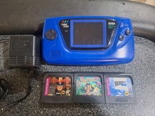 SEGA Game Gear Blue Handheld Console Lot With Games TESTED WORKING Recapped
