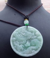 Video Certified Green Natural A Jade jadeite pendant Dragon Circle 105372 VS