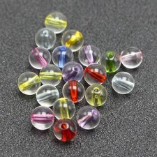 100 Mixed Color Acrylic Smooth Round Beads 10mm Spacer "Bead inside Bead"