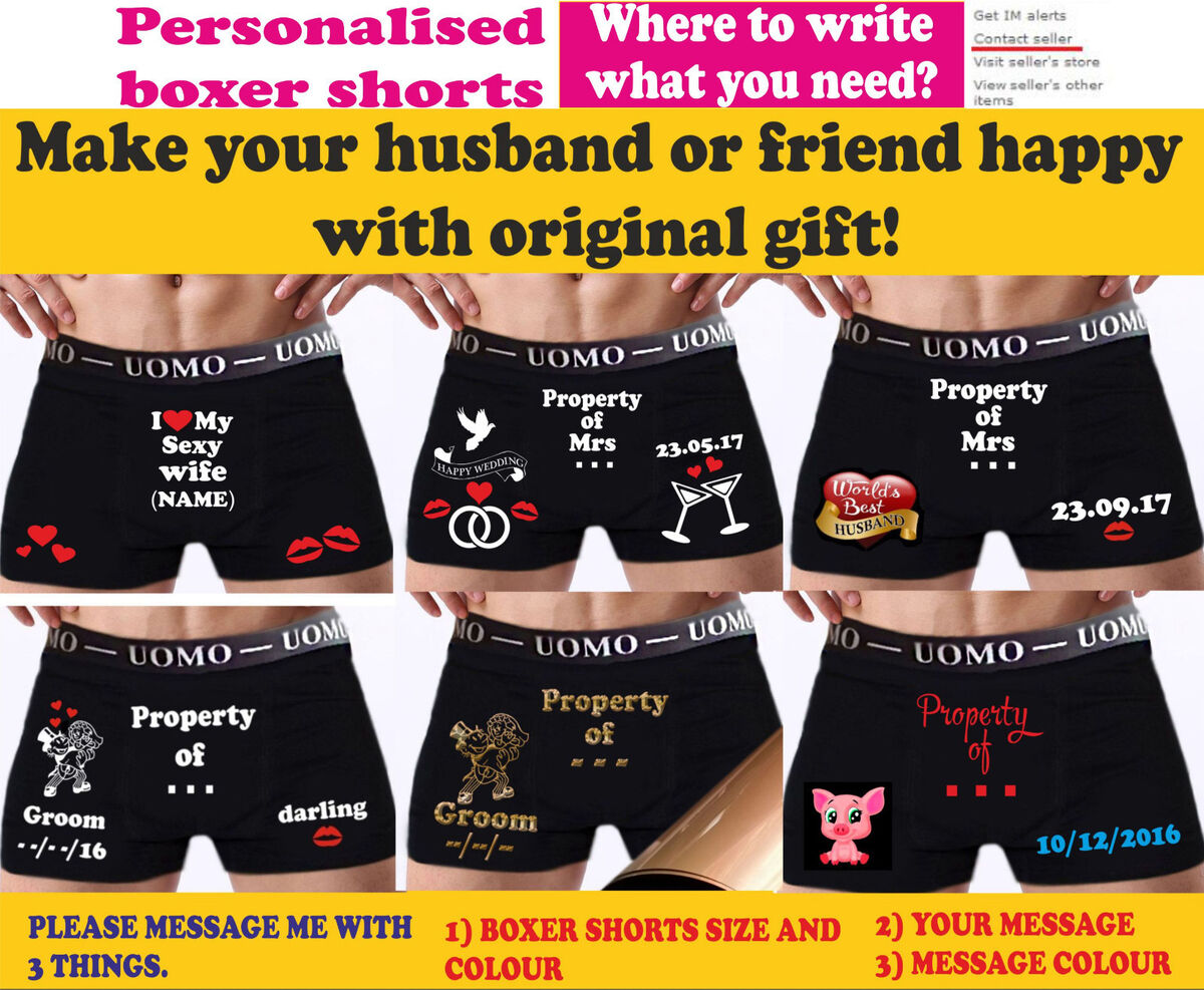 Personalized Boxer BRIEFS HUSBAND PARTY Birthday AWESOME GIFT Wedding SEXY  COOL