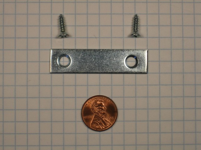 ALLRED #A12F-Z STEEL MENDING PLATE ZINC-PLATED 1/2" x 2" LENGTH WITH SCREWS ALLRED #A12F-Z STEEL MENDING PLATE ZINC-PLATED 1/2" x 2" LENGTH WITH SCREWS