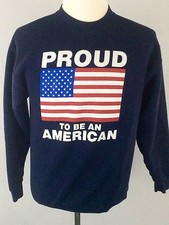 VTG Proud To Be An American Sweatshirt Medium American Flag Gulf War 90s USA