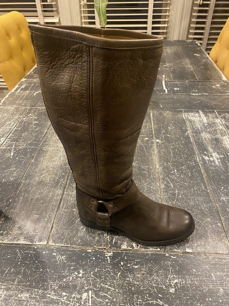 Frye Phillip Harness Boot Gray Size 7 B 3476849 EUC