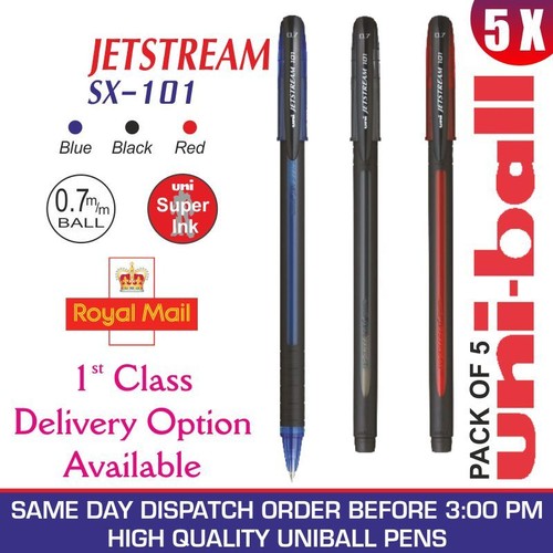 Uni Jetstream SX-101 Penna A Sfera Super Ink - Asciugatura Rapida, Impermeabile, Punta 1.0 Mm, Colore Rosso