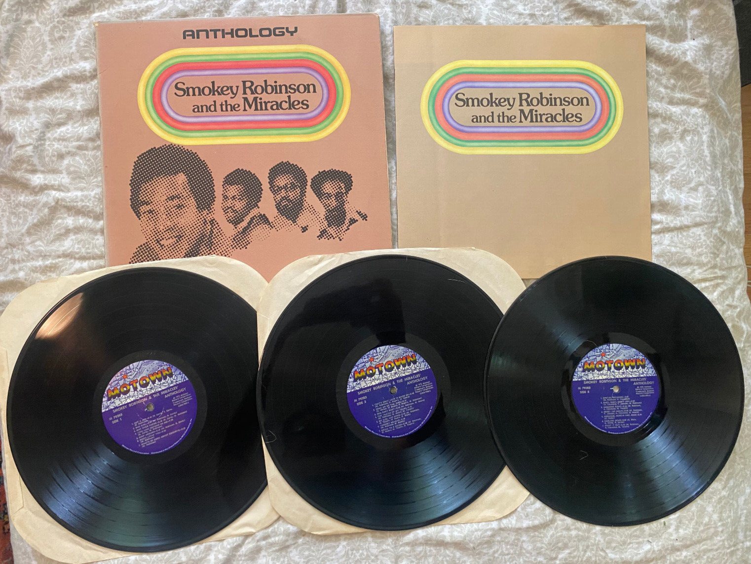 SMOKEY ROBINSON AND THE MIRACLES ANTHOLOGY 3LP '73 M793R3 MOTOWN COMP + BOOK EX