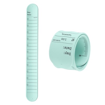 2Pcs Writable Wrist Band, 9.45'' x 1.18'' Slap Bracelet for Reminder (Green)