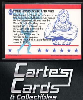 Larry Csonka Your Hosts - Zonk And Mike 1991 Topps American