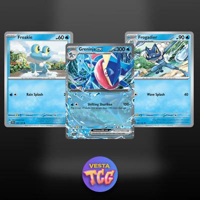 Greninja EX Stellar Crown Evolution Set Greninja, Frogadier, Froakie  Near Mint