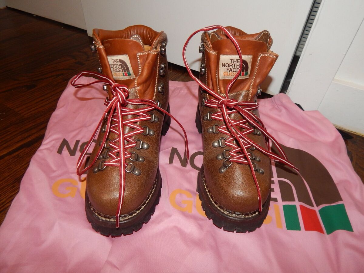 Gucci x North Face collab, brown boots, Italian leather, 39 Gucci x North Face collab, brown boots, Italian leather, 39
