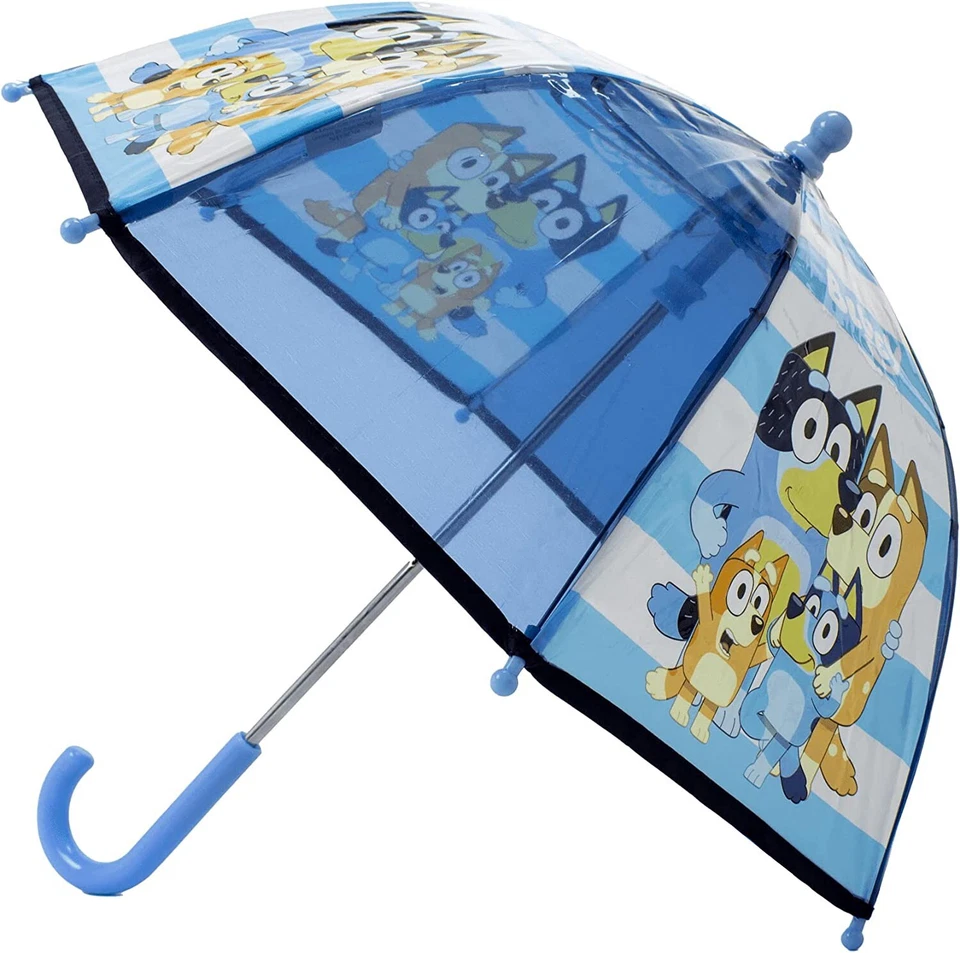 Bluey Children Umbrella Cartoon Character Folding Kids Boys Girls Blue