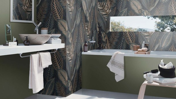 Vliestapete Rasch 751840 Blattmuster Zebrastreifen Blau Gold Metallic (4,10€/1Qm-image