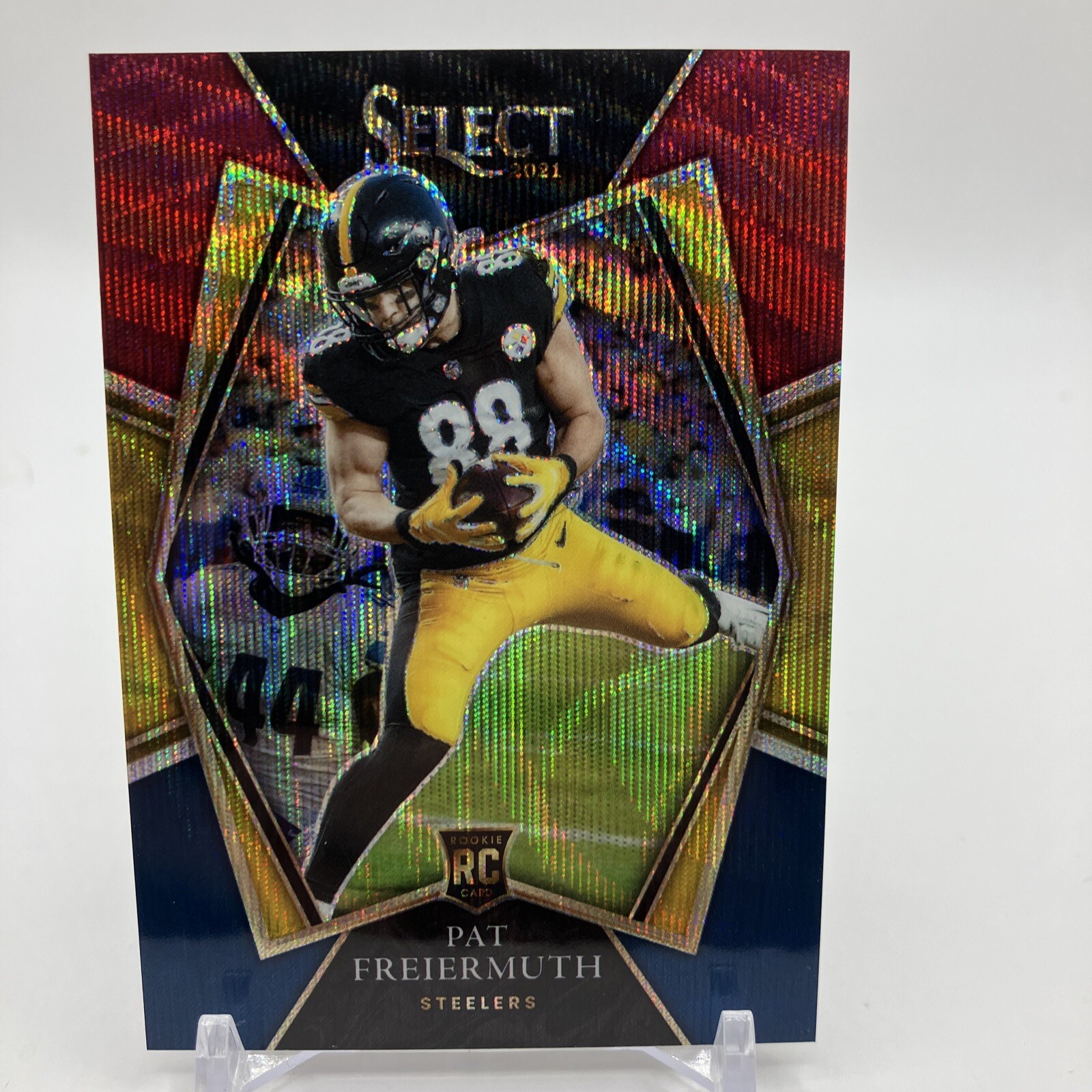 2021 Select Pat Freiermuth Premier Level Tri Color Prizm Rookie RC #183/199