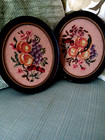 Vintage Oval WOOD Picture FRAMES  w/floral design Set of 2 — photo 3
