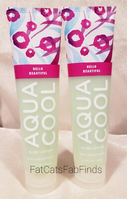 X2 Aqua Cool Aloe Lotion HELLO BEAUTIFUL 5.6 Ounce Bath & Body Works RARE