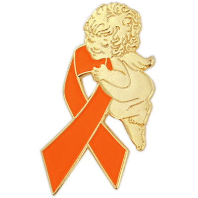 PinMart's Orange Awareness Ribbon and Angel Enamel Lapel Pin | eBay