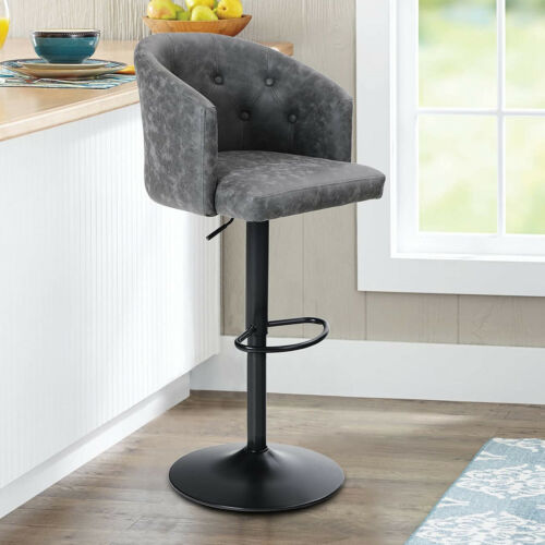 Bar Stool Swivel Adjustable Counter, Gray Swivel Counter Height Stools With Backs