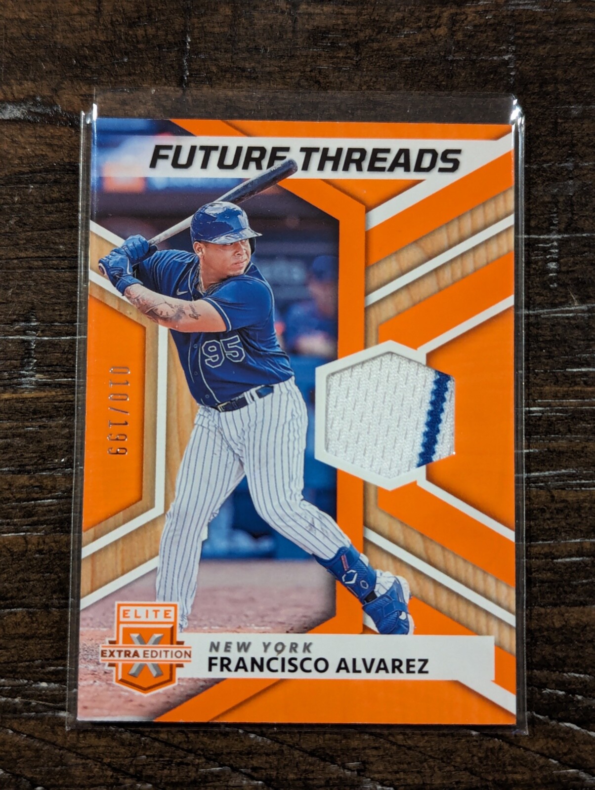 2022 PANINI ELITE EXTRA FRANCISCO ALVAREZ #FT-FA FUTURE THREAD RELIC ORANGE /199