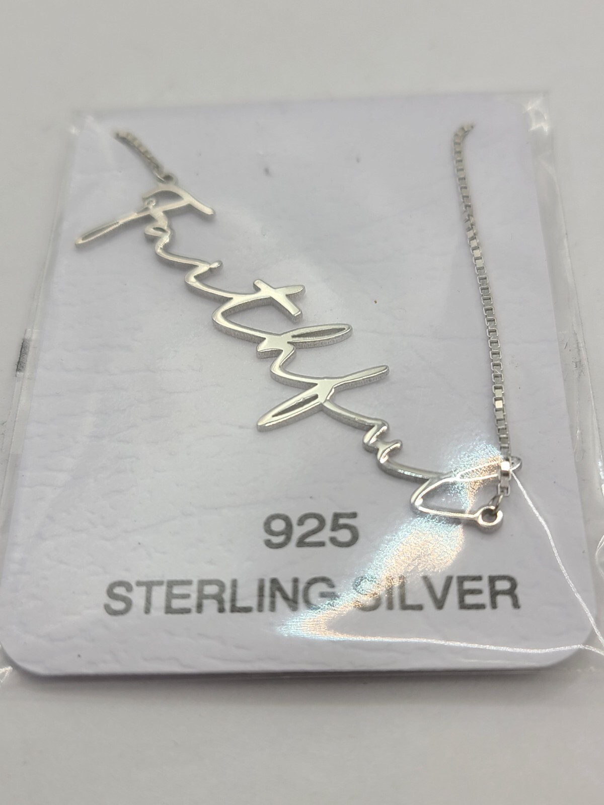 925 Sterling Silver Scripture Cursive "Faithful" … - image 2