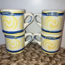 Set of 4 Romana Sambuca Espresso Demitasse Cups Yellow Blue ITALY
