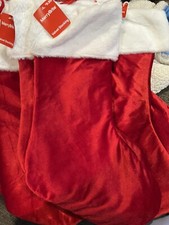 Merry Brite Velvet Stocking 19 Inches Red CVS Merrybrite   Blank  