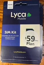 Lycamobile Preloaded Sim $59 Plan With 60GB