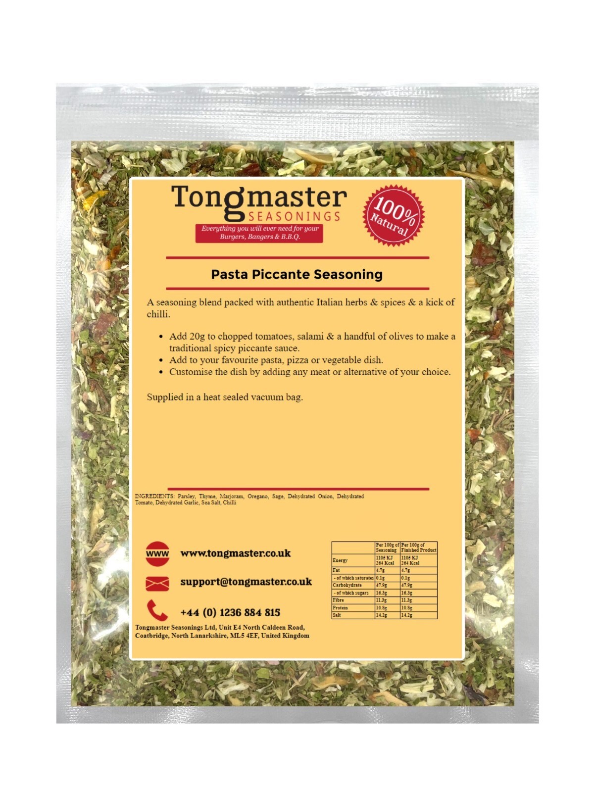 Pasta Piccante Seasoning - 100g