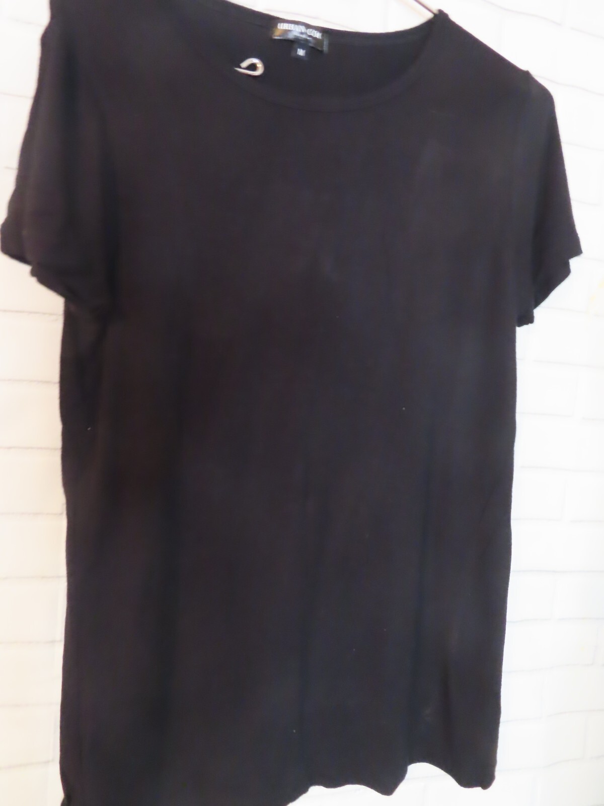 Women's URBAN COCO Closet Basic Size M Black Knit Top Short Sleeves Stretchy