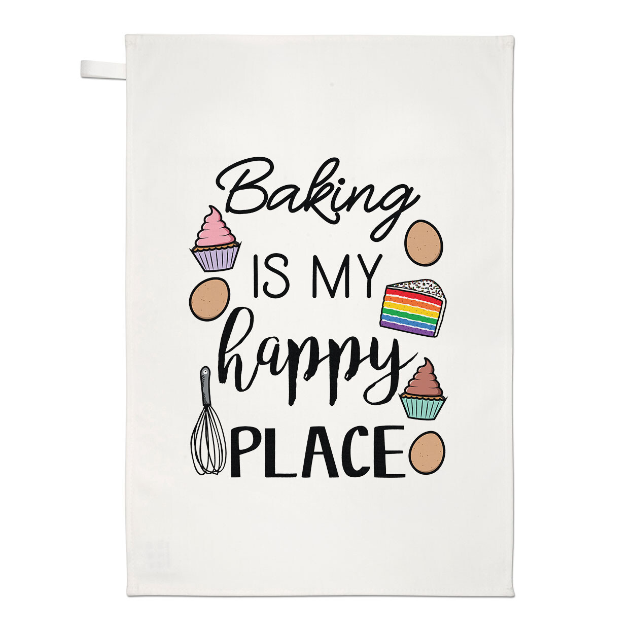 Baking Is My Happy Place Tea Towel Bake Off Chef Mum Mothers Day Funny
