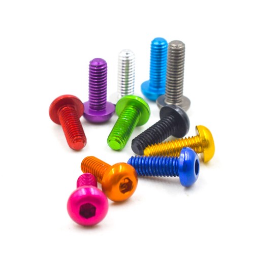 Colorful Aluminum 7075 Hex Socket Button Head Screws M3 M4 - Picture 5 of 12