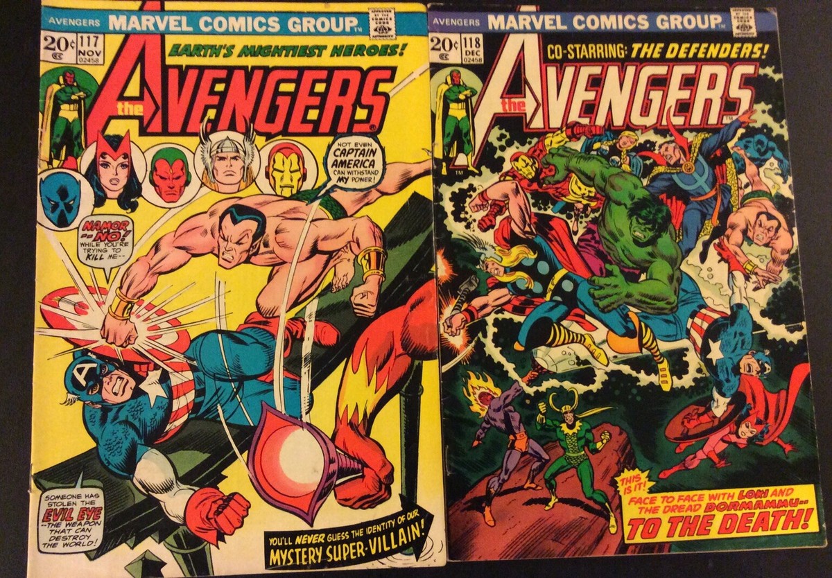 Avengers 117 118 Key Marvel Comics Defenders Superhero Fight Hulk