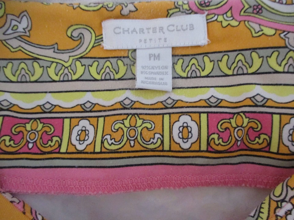 Charter Club Women's Top Size M Short Sleeve Multicolored Round Neck - Image 3 of 4