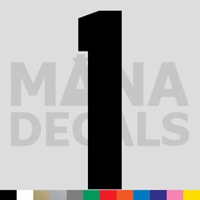 Number One 1 Vinyl Die Cut Decal Sticker - Jersey Sport Athlete Varsity